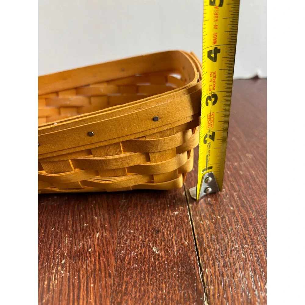 Longaberger Handwoven Rectangular Basket 2000 Dresden Ohio‎ Maple Wood 7x5x2.5